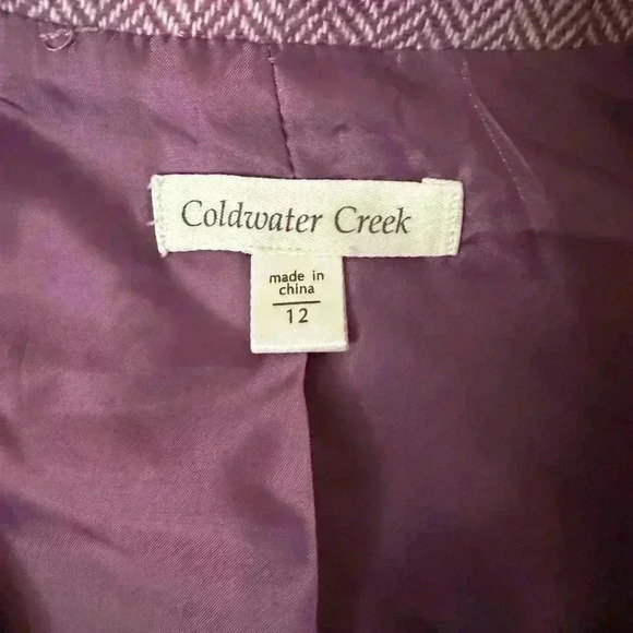 Coldwater Creek Vest Womens Herringbone Full Zip Wool Blend Sz 12 NWT - Picture 3 of 5